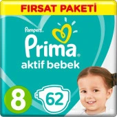 Prima Bebek Bezi Aktif Bebek 8 Beden 17+ Kg 2*31 62 thumbnail 1