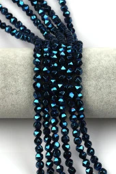 Lacivert Renkli Hematit Dizi 5 mm Burgulu Kesim thumbnail 1