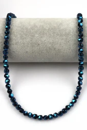 Lacivert Renkli Hematit Dizi 5 mm Burgulu Kesim thumbnail 2