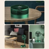 Torima F-06 Taşınabilir Şarjlı Fan 3 Kademeli Vantilatör Klima Soğutucu Fan Yeşil - 5