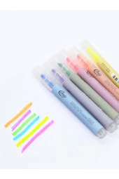 Highlighter Fosforlu Kalem 6’lı Set- Pastel Renkler - 1