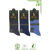 Bambu Erkek Soket Düz Uzun Çorap Klasik Yazlık Dikişsiz 3'lü Premium Set - 5
