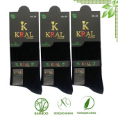 Bambu Erkek Soket Düz Uzun Çorap Klasik Yazlık Dikişsiz 3'lü Premium Set - 4