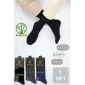 Bambu Erkek Soket Düz Uzun Çorap Klasik Yazlık Dikişsiz 3'lü Premium Set - 1