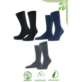 Bambu Erkek Soket Düz Uzun Çorap Klasik Yazlık Dikişsiz 3'lü Premium Set - 2