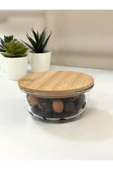 Perotti Locky 14955 Bamboo Yuvarlak 375ml Cam Saklama Kabı - 1