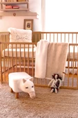 Yıkanabilir Kılıflı Tabure Bebek Çocuk Oyun Koltuğu Sandalye Ahşap Ayaklı Puf Fluffy Zoo Camel - 4