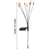 2 Adet Sarı Renk 6 Dal Işık Buketi Ateş Böceği Modeli Bahçe Solar Güneş Enerjili Firefly A58 (2 ADET) - 2