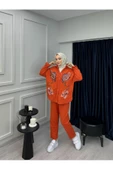 PTKM009 GÖMLEĞİ BÜYÜK NAKIŞ İŞLEMELİ  PANTOLONLU TAKIM - 1