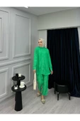 PTKM010 DESENLİ KUMAŞ PANTOLONLU  TAKIM - 1