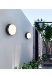 Horoz Artos 20W Yuvarlak Siyah Led Nem Su Geçirmez Banyo Bahçe Modern Tavan Lambası Beyaz Işık 6500K - 3