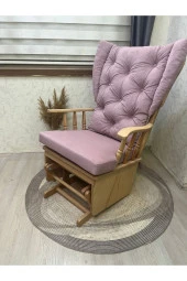 Asedia Mama Puflu Naturel Anka Pembe Minderli Sallanan Sandalye Emzirme Koltuğu thumbnail 4