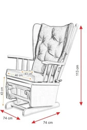 Asedia Mama Puflu Naturel Sarı Minderli Sallanan Sandalye Emzirme Koltuğu thumbnail 6