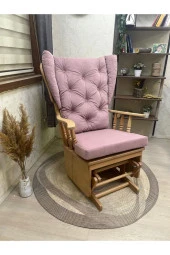 Asedia Mama Puflu Naturel Anka Pembe Minderli Sallanan Sandalye Emzirme Koltuğu thumbnail 6