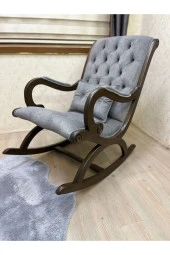 Asedia Rustik Ceviz Natura Gri Sallanan Sandalye Dinlenme Emzirme Baba Tv Okuma Uzanma Koltuğu thumbnail 4