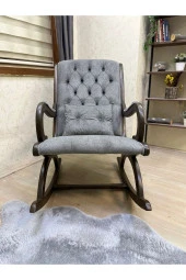 Asedia Rustik Ceviz Natura Gri Sallanan Sandalye Dinlenme Emzirme Baba Tv Okuma Uzanma Koltuğu thumbnail 5