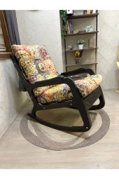 Asedia Kontes Siyah Çiçekli Dolgu Minderli Sallanan Sandalye Dinlenme Koltuğu thumbnail 5