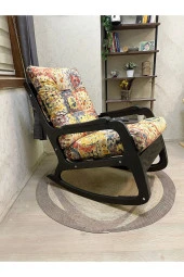 Asedia Kontes Siyah Çiçekli Dolgu Minderli Sallanan Sandalye Dinlenme Koltuğu thumbnail 6