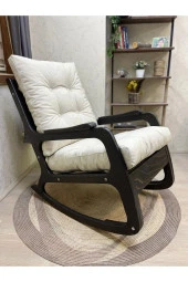 Asedia Kontes Siyah Krem Dolgu Minderli Sallanan Sandalye Dinlenme Koltuğu thumbnail 5