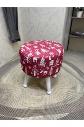 Asedia Miskin Beyaz Puf Yılbaşı Noel Hediyesi İçin Mükemmel Dekoratif Tabure thumbnail 1