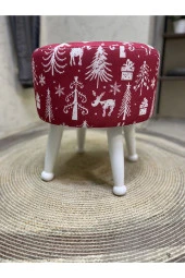 Asedia Miskin Beyaz Puf Yılbaşı Noel Hediyesi İçin Mükemmel Dekoratif Tabure thumbnail 2