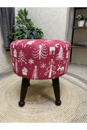 Asedia Miskin Ceviz Puf Yılbaşı Noel Hediyesi İçin Mükemmel Dekoratif Tabure thumbnail 2