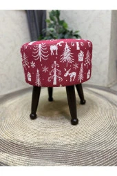 Asedia Miskin Ceviz Puf Yılbaşı Noel Hediyesi İçin Mükemmel Dekoratif Tabure thumbnail 3