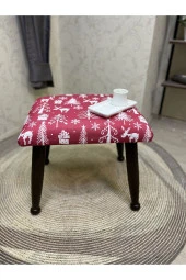 Asedia Trend Ceviz Puf Yılbaşı Noel Hediyesi İçin Mükemmel Dekoratif Tabure thumbnail 4