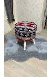Asedia Miskin Lake Kilim Desen Yuvarlak Puf Ayakucu Tabure thumbnail 2