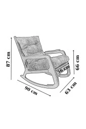 Asedia Kontes Ceviz Antrasit Dolgu Minderli Sallanan Sandalye Dinlenme Koltuğu thumbnail 2