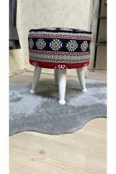 Asedia Miskin Lake Kilim Desen Yuvarlak Puf Ayakucu Tabure thumbnail 3