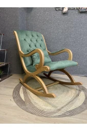 Asedia Rustik Naturel Natura Fıstık Yeşili Sallanan Sandalye Dinlenme Emzirme Baba Tv Okuma Uzanma Koltuğu thumbnail 5