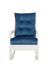 Asedia Kontes Lake Lacivert Dolgu Minderli Sallanan Sandalye Dinlenme Koltuğu thumbnail 2