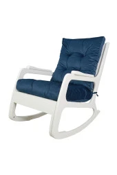 Asedia Kontes Lake Lacivert Dolgu Minderli Sallanan Sandalye Dinlenme Koltuğu thumbnail 3