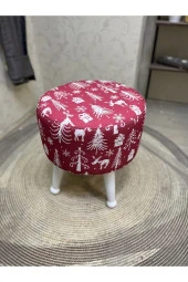 Asedia Miskin Beyaz Puf Yılbaşı Noel Hediyesi İçin Mükemmel Dekoratif Tabure thumbnail 4