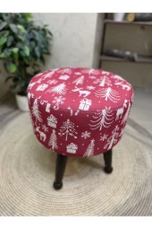 Asedia Miskin Ceviz Puf Yılbaşı Noel Hediyesi İçin Mükemmel Dekoratif Tabure thumbnail 4