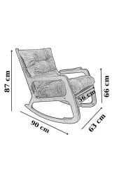 Asedia Kontes Lake Lacivert Dolgu Minderli Sallanan Sandalye Dinlenme Koltuğu thumbnail 5