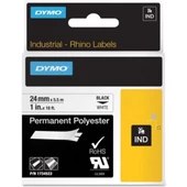 Dymo 18057 RhinoPRO Isıyla Küçülen Şerit19mmx1,5m Beyaz-Siyah - 1