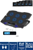 Frisby FNC-5235ST GS6 Notebook Soğutucu (6xFan) LCD Kontrol Panel Metal Izgara 5 Kademeli Yükseklik - 1