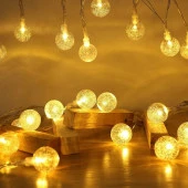 RAMAZAN IŞIKLARI CRYSTAL WARM LED LİGHT BALL GÜN IŞIĞI KRİSTAL TOP LED IŞIK TOP IŞIK 220 VOLT FİŞLİ thumbnail 1