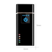 Elektronik Şarj Edilebilir Alevsiz Usb Dokunmatik Siyah Çakmak - Kutulu - 4