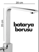 Krom Mutfak Evye Batarya İçin Köşeli Su Borusu Paslanmaz ve Eca Uyumlu 20x20 - 1