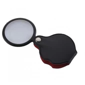 -5x-50mm-mini Büyüteç,cepte Taşınan,optik Lens Katlanabilir Deri Kaplama-xx1051 - 3