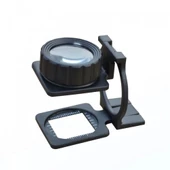 -Tekstilciler Için  Kumaş Kontrolü Büyüteç,katlanan, Metal 15x Büyütme - 1