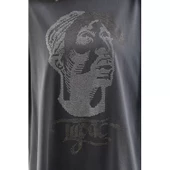 Lucky Life Unisex Taş Desenli Oversize T-Shirt - Füme - 1