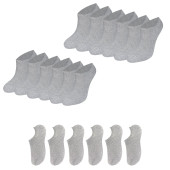 Kadın - Erkek Düz Desen (6 ÇİFT) Pamuklu Beden Mevsimlik Terletmez Görünmez Çorap - 1