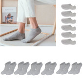 Kadın - Erkek Düz Desen (6 ÇİFT) Pamuklu Beden Mevsimlik Terletmez Görünmez Çorap - 3