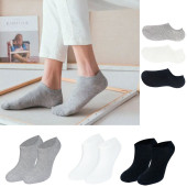 Kadın - Erkek Düz Desen (6 ÇİFT) Pamuklu Beden Mevsimlik Terletmez Görünmez Çorap - 1