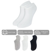 Kadın - Erkek Düz Desen (6 ÇİFT) Pamuklu Beden Mevsimlik Terletmez Görünmez Çorap - 5