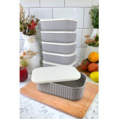 Tabu Home Shell Serisi 3.2 Lt 6 Adet Gri Mutfak Saklama Kabı - 1